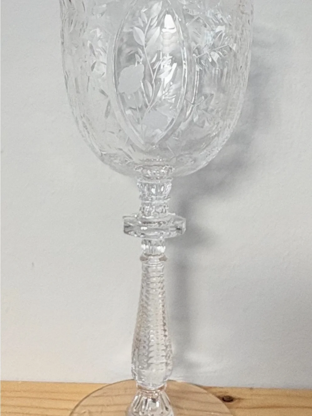 Set of 8 Rock Sharpe Crystal Wine Goblets -